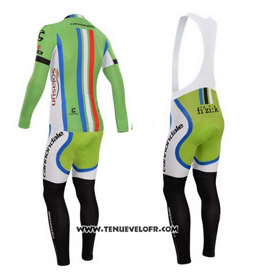 2014 Maillot Ciclismo Cannondale Champion Nouvelle Zelande Manches Longues et Cuissard
